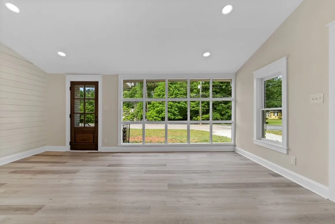 Living room with French doors