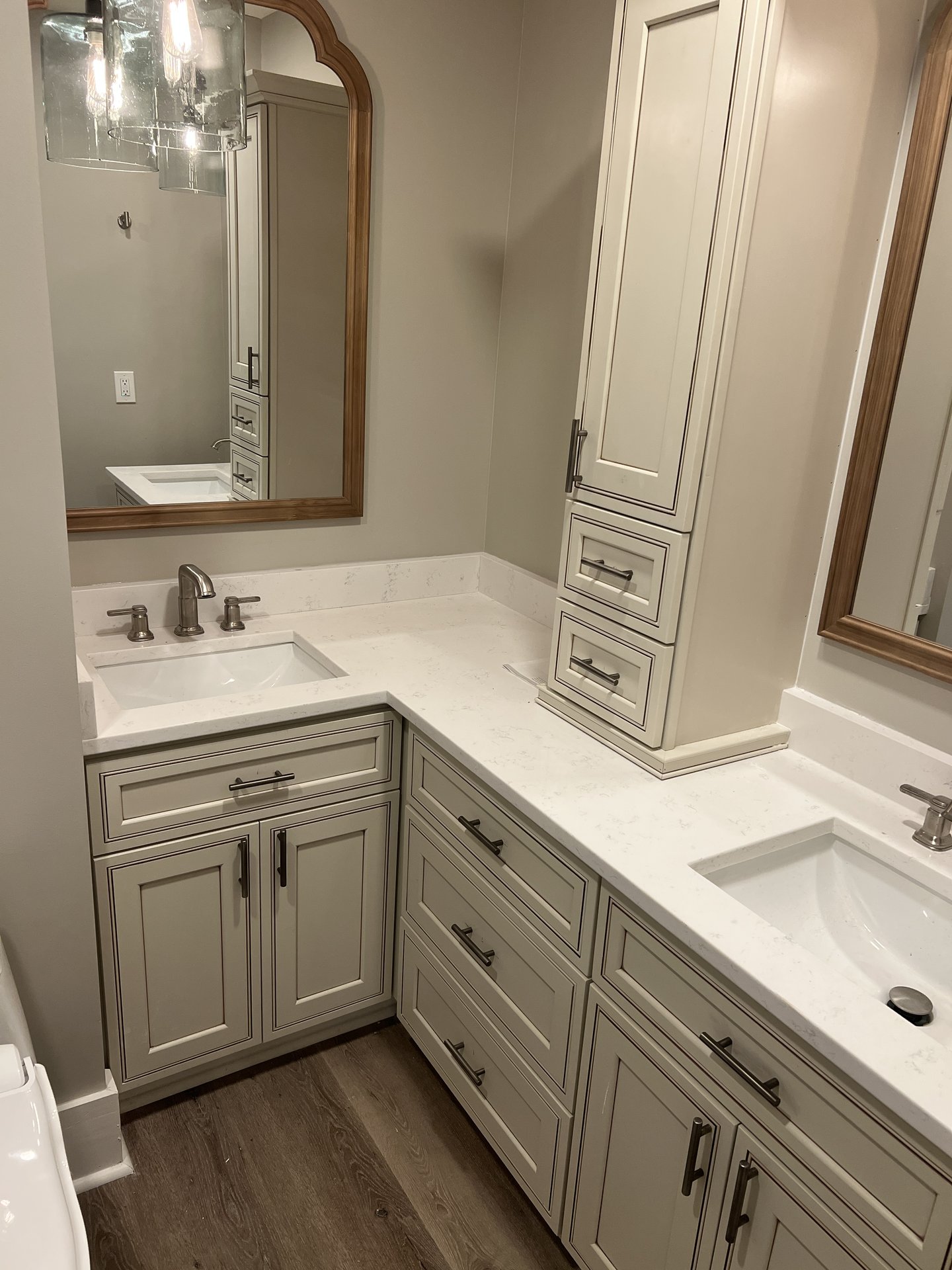 Cream double vanity bathroom